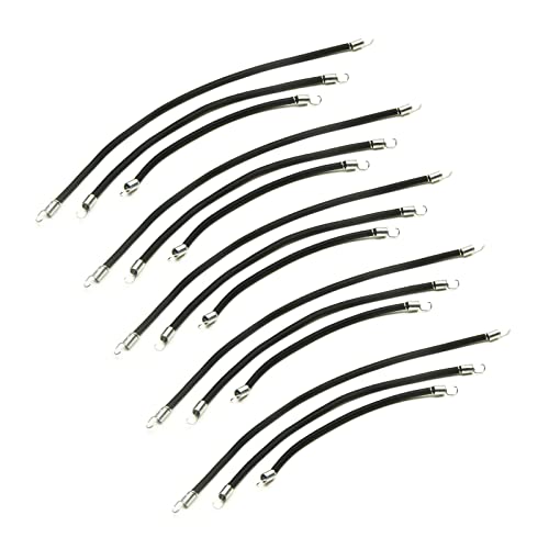 15Pcs Bungee Cords Elastic String for RC Rock Crawler Truck Roof Rack Upgrade Parts Black (10cm/15cm/20cm)
