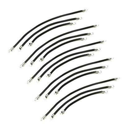 15Pcs Bungee Cords Elastic String for RC Rock Crawler Truck Roof Rack Upgrade Parts Black (10cm/15cm/20cm)
