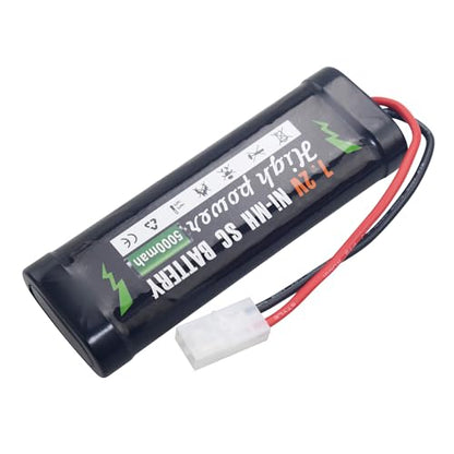 7.2V 5000mAh NiMH KET-2P Plug Battery with USB Charger Suitable for RC Truggy Buggy Tank Racing Remote Control Car Truck