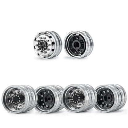 RC Car Toys Parts for Tamiya 1/14 6PCS Metal Front and Rear Wheel Hub Rim Set 6x6 Truck RC Trailer Tractor Car Upgrade Parts(R-1) - size: R-1
