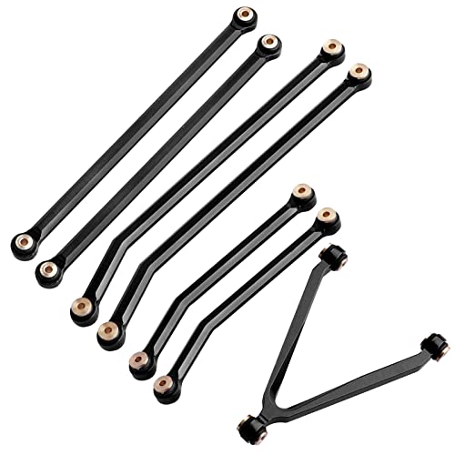 High Clearance Chassis Links Front 4 Links Set for SCX24 Gladiator AXI00005 Axial 1/24 RC Crawler Car Upgrades, 8pcs (Black) - color: Black
