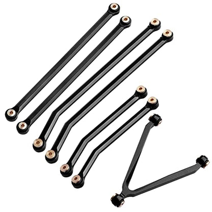 High Clearance Chassis Links Front 4 Links Set for SCX24 Gladiator AXI00005 Axial 1/24 RC Crawler Car Upgrades, 8pcs (Black) - color: Black
