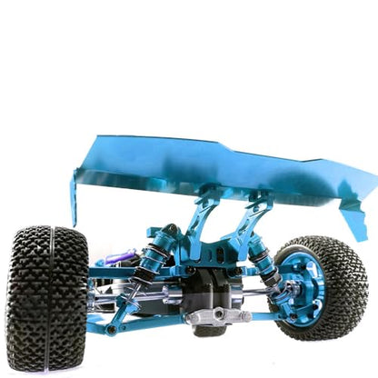 1/16 Scale RC Car Upgrade Metal Spoiler Assembly CNC Machined Aluminum Rear Wing for MJX Hyper Go 1/16 16207 H16PL RC Car, Replacement Parts for Enhanced Stability and Customization (Blue) - color: Blue