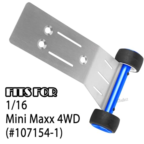 RC Upgrades Part for 1/16 (#107154-1) Mini Maxx 4WD,Tail Wheel/Skid Plate Stainless Steel Chassis/Protective Chassis Dirt Dust Resist Guard Cover/Mount Plate Motor Fixing Mount,Navy Blue - color: Navy Blue-(for 1/16）