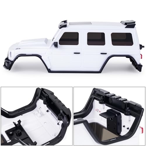 Hard Body Shell for Axial SCX30 1/30 RC Crawler ABS Plastic Body Cover with Light Bucket & Spare Tire Mount Direct Fit Replacement DIY Upgrade (Unpainted White) - color: Unpainted White