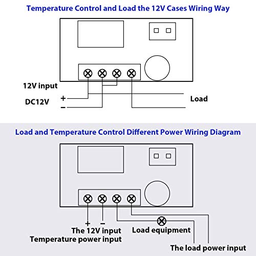 Weewooday 2 Pcs 12v Electronic Temperature Controller Programmable -50 to 110°C Heating/Cooling Thermostat Control Switch Module Ntc Waterproof Sensor Probe Dual Color LED Display Monitor