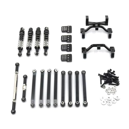 RC Car Assortment for MN D90 D91 D96 for MN98 99S 1/12 rc Car Upgrade for Spring Shock Absorber Tie Rod Bracket Rear Axle Servo Mount(Black) - color: Black