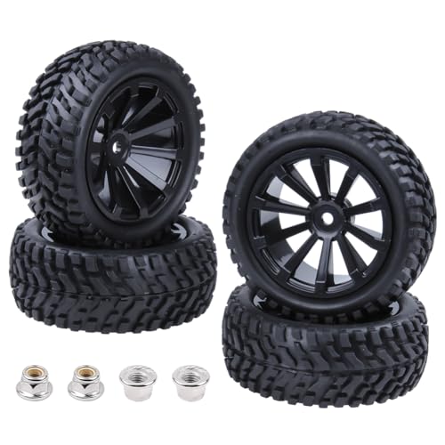 HobbyPark Outer Diameter 2.99 inch / 76mm Rubber RC Car Tires & Wheel Rims Foam Inserts 12mm Hex Hub (4-Pack)