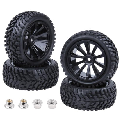 HobbyPark Outer Diameter 2.99 inch / 76mm Rubber RC Car Tires & Wheel Rims Foam Inserts 12mm Hex Hub (4-Pack)