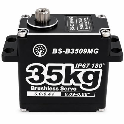 35KG Brushless Large Torque HV Full Metal Gear IP67 Waterproof Steering Digital Servo with 25T Servo Horn for RC Car Robot Boat Truck Robot Parts (BS-B3509MG-180 Degree) - color: Bs-b3509mg-180 Degree