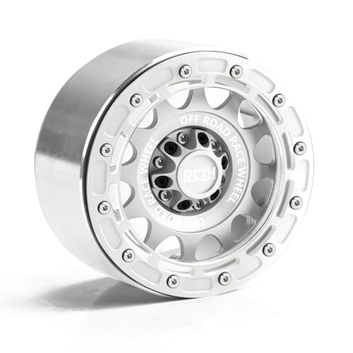 2.6” Beadlock Wheel Rims 4pcs for Scale RC Off Road Race, Use for OD 135mm Tires, Stamped Steel Wheel with 17mm/12mm Hexes Compatible with MJX H8H MK07 KM4 4082/83 1/7 1/8 1/10 Off Road Crawler Car - color: 2.6in A-rim-white