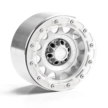 2.6” Beadlock Wheel Rims 4pcs for Scale RC Off Road Race, Use for OD 135mm Tires, Stamped Steel Wheel with 17mm/12mm Hexes Compatible with MJX H8H MK07 KM4 4082/83 1/7 1/8 1/10 Off Road Crawler Car - color: 2.6in A-rim-white