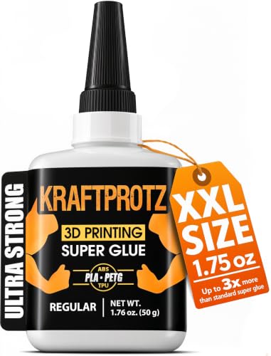 3D Printing Super Glue Liquid 1.75 oz - PLA ABS PETG TPU Instant Adhesive | versatile, precise application, for fine cracks, clear, waterproof, heat resistant, anti-clog cap, filament, PLA ABS PETG TPU - style: LIQUID 1.76 Fl.Oz.