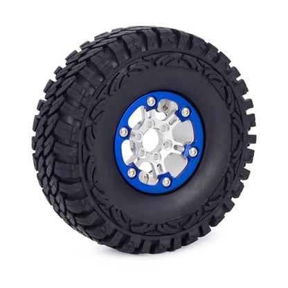 1.9 Beadlock Wheels Rim for 1/10 RC Crawler, 190g Lightweight 7075 Aluminum Wheels Compatible with SCX10 CAPRA TRX6 TRX4 Upgrades for RC Trucks Drift Car (Red)