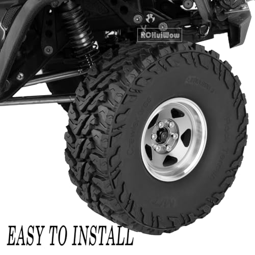1.9 Inch RC Crawler Tires Skins Soft Rubber Off-Road Tyres for 1/10 TRX4 TRX6 SCX10 90046 AX103007 D90 Gen7 MST VS4-10,RCHuiWow High Grip Mud Terrain Tyres,StyleE - style: StyleE(4pcs)