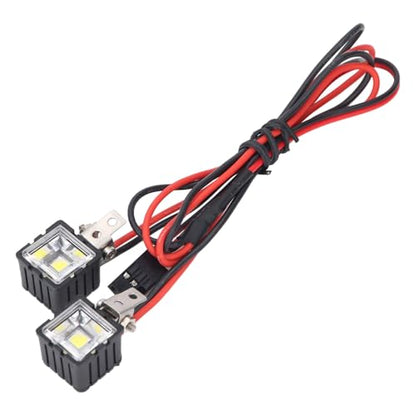 RC LED Headlights White High Brightness Front Light Bar Compatible with Axial SCX10 90046 fit for Redcat :10 RC Crawler Car Lighting Kit 2LED - size: 2LED