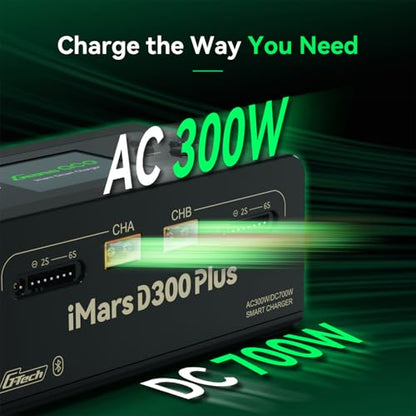 Gens ace iMars D300 Plus Smart Charger | Bluetooth App Control | G-Tech | Dual-Channel | Black