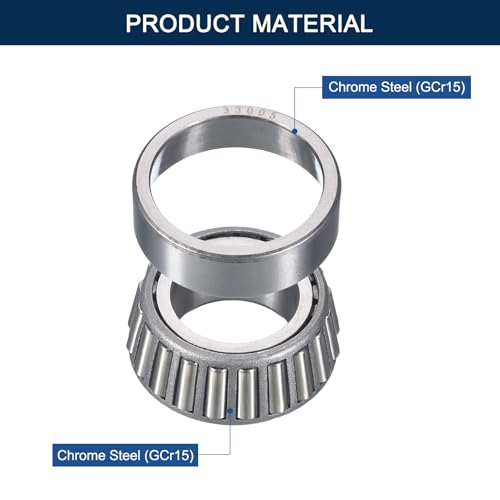 2 Pack 33005 Tapered Roller Bearing Cone and Cup Set | 25mm Bore 47mm OD 17mm Cup Width, Chrome Steel Taper Bearings Set, ABEC-3 - size: 33005