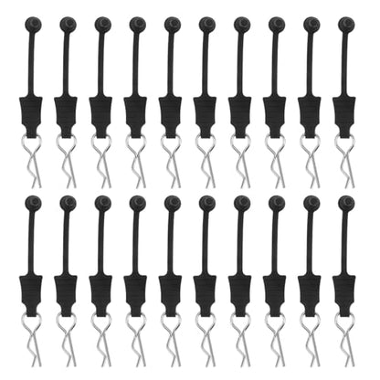 KICHOUSE 20pcs Metal Rc Car Body Clips Universal R-Type Fasteners with Pull Tabs for Rc Crawler and Remote Control Vehicle Shell Replacement Maintenance Accessories