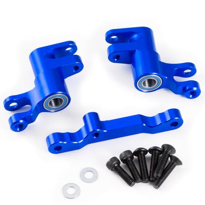 Blue Front Steering Assembly for Tra-xxas 1/16 Mini Maxx Slash XRT | 4WD RTR Brushless Monster Truck RC Car Upgrades Parts Aluminum Bellcrank - color: Blue