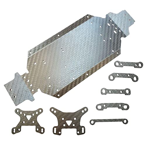 DYNWAVE Carbon Fiber Chassis Skid Plate DIY Replacement for 144001 RC Crawler Car Parts Remote Control Vehicle Accs, and Spare Parts