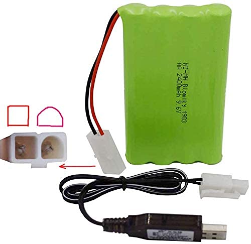 Blomiky 1 Pack 9.6V 2000mAH NiMH Rechargeable 8-Cell AA Battery Packs with Standard Tamiya Connector Plug for RC Car Truck Tank and Vehicles 9.6V Tamiya 1
