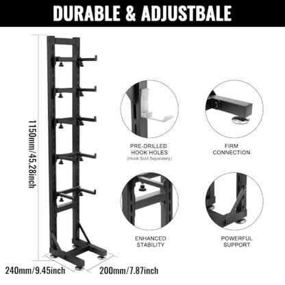 Multilayer Storage Rack Shelf Display Stand for RC Model Cars | Quick assembly, multi-scale fits for 1/10-1/24 TRX4 SCX10 TRX4M SCX24, expandable side holes for hanging RC tools - size: 7.87" x 9.45" x 45.8"