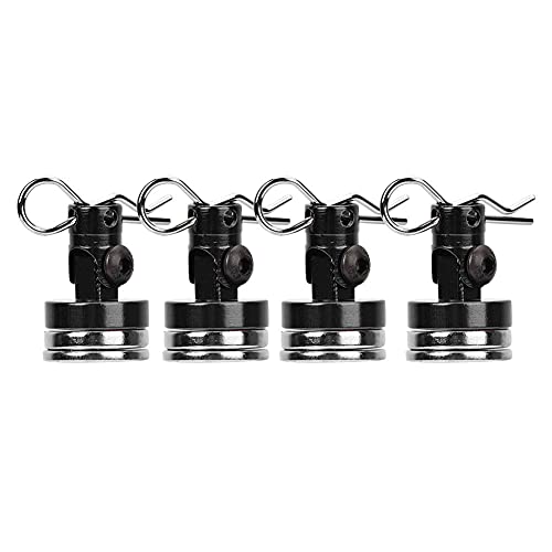 Magnetic Body Mount Kit, Invisible Magnetic Shell Post Mounting Set for SCX10 4W D HSP 1 10 RC Car, Aluminum Alloy Body Post with Slotting Design (Black) - color: Black