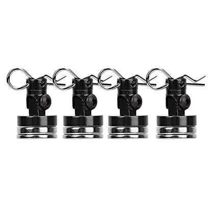 Magnetic Body Mount Kit, Invisible Magnetic Shell Post Mounting Set for SCX10 4W D HSP 1 10 RC Car, Aluminum Alloy Body Post with Slotting Design (Black) - color: Black