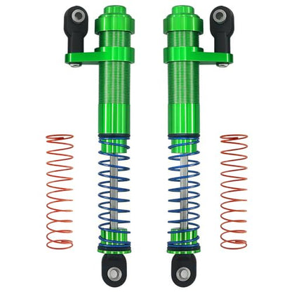 Adjustable Threaded Oil Shock Absorbers 80–100mm with Offset Cap, Aluminum Dampers for 1/10 RC Crawler, 2PCS (Green) - color: Green