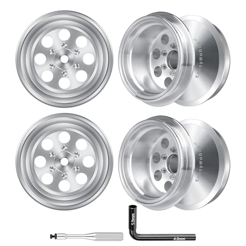 1.3' Wheel Rims Aluminum Deep Dish Wheels Negative Offset 12.5mm for 1/18 Traxxas TRX4MT F-150 K10 RC Monster Truck Replacement