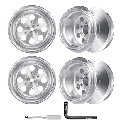 1.3' Wheel Rims Aluminum Deep Dish Wheels Negative Offset 12.5mm for 1/18 Traxxas TRX4MT F-150 K10 RC Monster Truck Replacement
