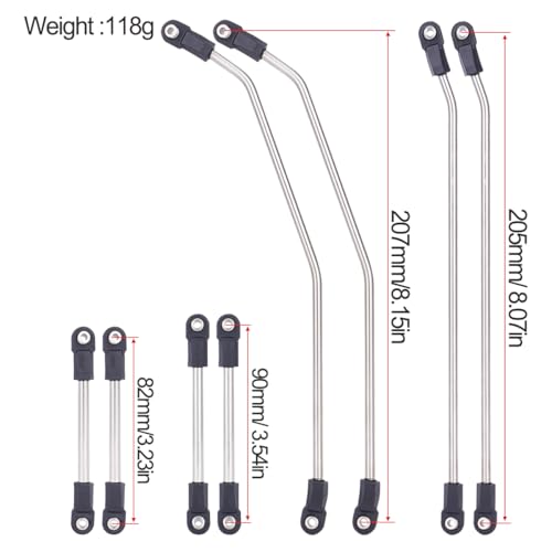 1/10 Performance Carbon LCG Chassis Kit with Gearbox & Shock Absorbers for RC Crawler SCX10 & Capra Upgrade Parts (Link Rod Set) - style: Link Rod Set