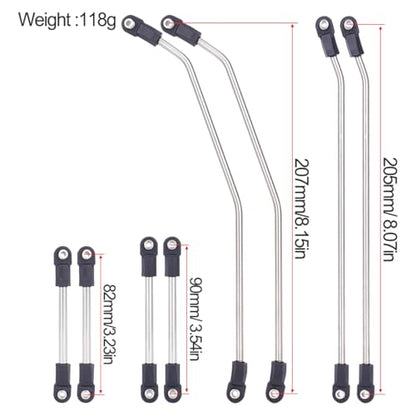 1/10 Performance Carbon LCG Chassis Kit with Gearbox & Shock Absorbers for RC Crawler SCX10 & Capra Upgrade Parts (Link Rod Set) - style: Link Rod Set