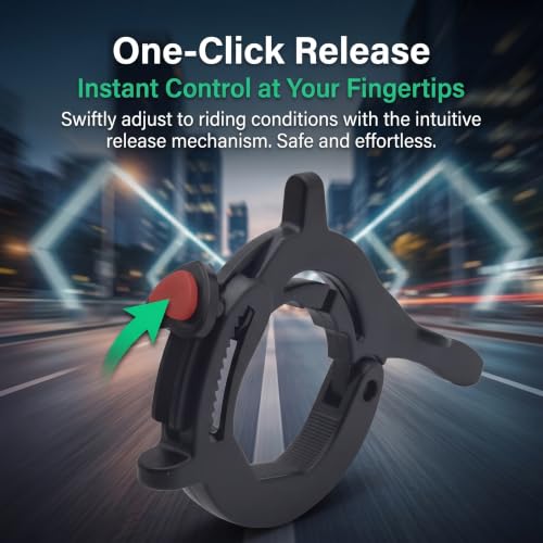 Motorcycle Cruise Control Assist, Handlebar Lock Clamp with Quick Release Button, Anti-Slip Adjustable Throttle Booster, Modification Accessory for Motorcycles E-Bikes Scooters (Black)