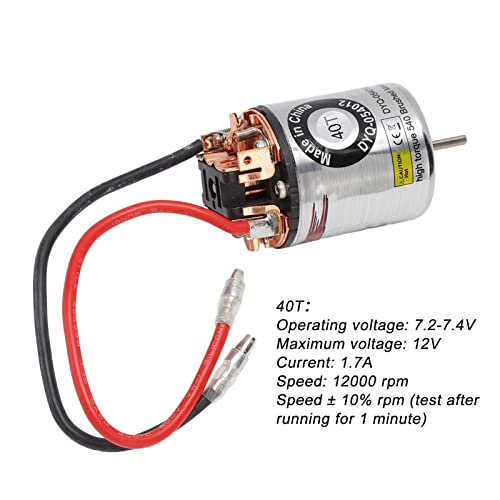 RC Brushed Motor 540, High Torsion Brushed Motor with External Replaceable Carbon Brush, for RC Climbing Car Axial SCX10 I II III Refitting (40T) - size: 40T