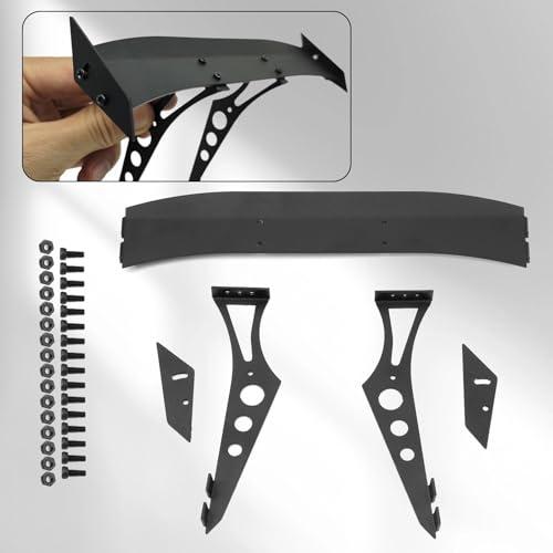 Universal 1/10 Scale Aluminum Rear Wing Spoiler with Black Sandblasted Finish - Easy Install for Tamiya TT-02 TT-01, HSP 94122 94123, FWO6, LC Racing, PTG & PTG2