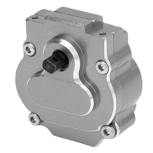 24:1 Complete Transmission Gearbox, CNC Aluminum Alloy RC Crawler Gearbox, Metal Gear Set with 24:1 Reduction Ratio for Ascent - 18 1/18 RC Car Upgrade Part (Grey) - color: Grey
