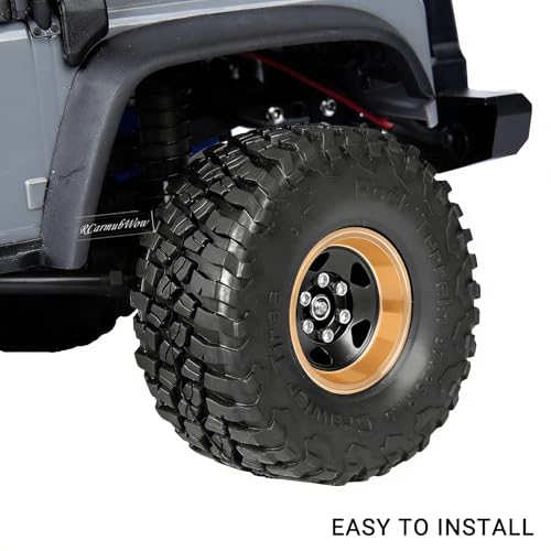 RC 1.0 Beadlock Tires for 1/18 TRX4M / Ascent-18 / SCX24 / FCX24 RC Crawler,1.0 In High Traction High Grip Rubber Tires w/Foam Insert,Style 5 - style: Style5(4pcs)