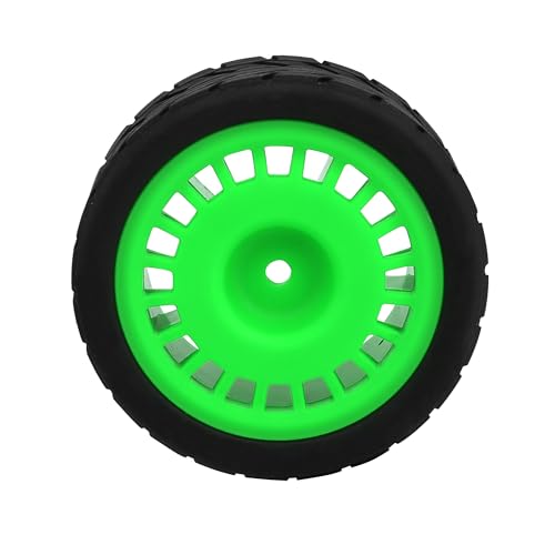 2.59" Rubber Tires & Nylon Wheel Rims 12mm Hex Hub Compatible with HSP Tamiya HPI Kyosho Redcat ExceedRC 1/10 On-Road Touring Car,WLtoys 1/14 144001 RC Buggy (green) - color: green