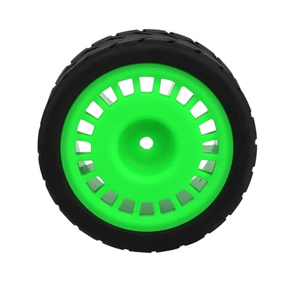2.59" Rubber Tires & Nylon Wheel Rims 12mm Hex Hub Compatible with HSP Tamiya HPI Kyosho Redcat ExceedRC 1/10 On-Road Touring Car,WLtoys 1/14 144001 RC Buggy (green) - color: green
