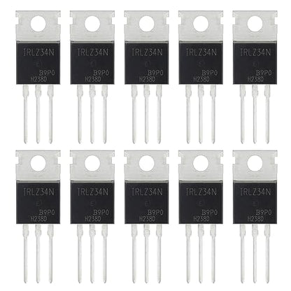 IRLZ34N IRLZ34 MOSFET Transistors 30A 55V IRLZ34NPBF N-Channel Power Mosfets Transistor 30 Amp 55 Volt TO-220 (Pack of 10 pcs) - style: IRLZ34N