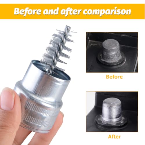 14PCS Car Battery Terminal Cleaners, 2PCS Vehicle Battery Post Terminal Cleaning Brushes & 12PCS Anti Corrosion Washers Protector Fiber Kit, Automotive Accessories, Universal Fit