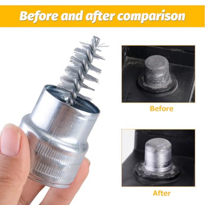 14PCS Car Battery Terminal Cleaners, 2PCS Vehicle Battery Post Terminal Cleaning Brushes & 12PCS Anti Corrosion Washers Protector Fiber Kit, Automotive Accessories, Universal Fit