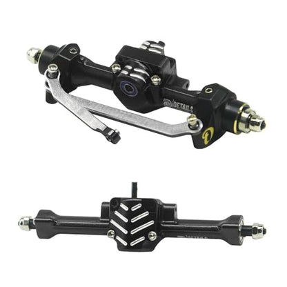 Aluminum Front/Rear Axle Set with Brass Knuckles, Steering Link, Gear, Bearing, CVD Whole Set, Red, for 1/30 Axial SCX30 RC Cars (Black) - color: Black