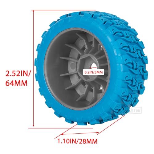RC MX1.25 RC Truck Wheel Tires for Traxx as/Mojave GROM 223S 4x4 RTR,14301 14302 14303,Tamiya Kyosho HPI 1/14-1/18 Scale On/Off Road,RC Monster Truck Car Wheels,Grey-Navy Blue - color: Grey-navy Blue(rc Wheels Tires)