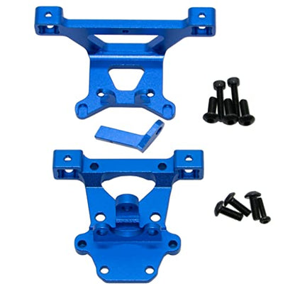 Parts Compatible with Traxxas 1/16 E-REVO Mini Slash Front Rear Body Post Mount Rc Car Hops Up Aluminum Alloy Upgrades 71076-3 70054-1 2Pcs(Blue)