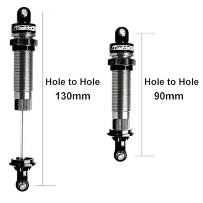 130MM Big Bore Oil Shock Absorbers Upgrade for 1/8 RC Buggies | Fits Arrma / Losi / Axial / Himoto / Hpi - Oil Damper Upgrade - Black - color: black