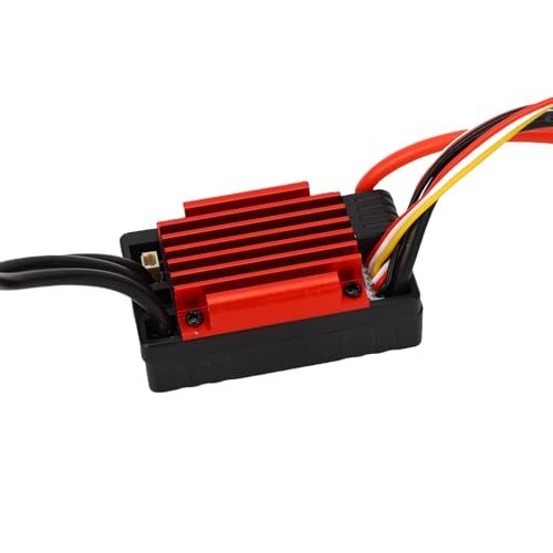 RC Brushless Sensor ESC Rain Proof Electronic Speed Controller with Adjustable Drag Brake and Acceleration Tuning for 1/10 RC Buggy Truck On Road Off Road