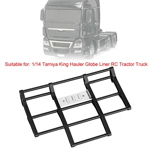 RC Car Bumper, 1/14 RC Car Truck Metal Front Bumper Model Accessory Fit for Tamiya King Hauler, Globe Liner RC Car (N10210BL Black) - color: N10210bl Black